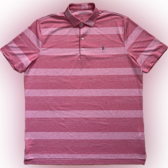 ⛳️🏌️🍓Like New Johnnie-O Wide Striped Strawberry (Heathered Pinks) Polo Men’s XL - Picture 3 of 17